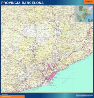 Mapa Provincia Barcelona plastificado