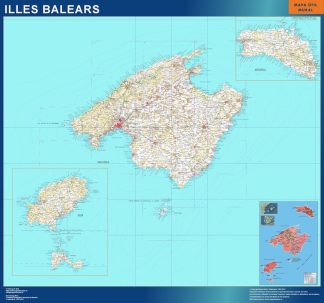 Mapa Provincia Islas Baleares plastificado