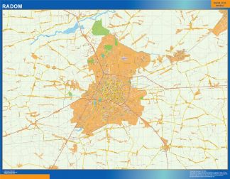 Mapa Radom Polonia plastificado