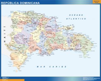 Mapa Republica Dominicana plastificado