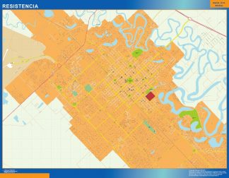 Mapa Resistencia en Argentina plastificado