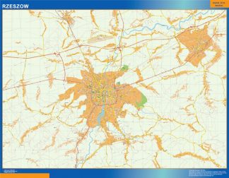 Mapa Rzeszow Polonia plastificado