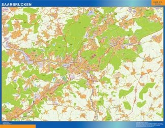 Mapa Saarbrucken en Alemania plastificado
