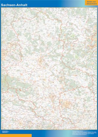 Mapa Sachsen-Anhalt plastificado