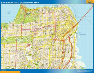 Mapa San Francisco downtown plastificado
