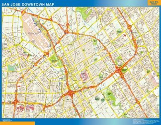 Mapa San Jose downtown plastificado