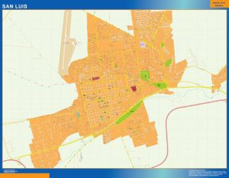Mapa San Luis en Argentina plastificado