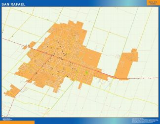 Mapa San Rafael en Argentina plastificado