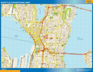 Mapa Seattle downtown plastificado