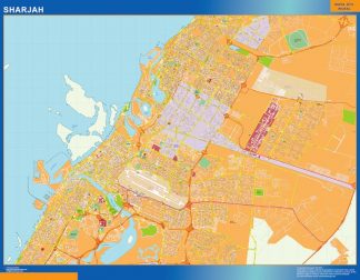Mapa Sharjah plastificado