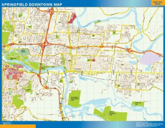 Mapa Springfield downtown plastificado