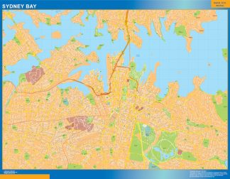 Mapa Sydney Bay Australia plastificado