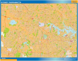 Mapa Sydney Parramatta Australia plastificado