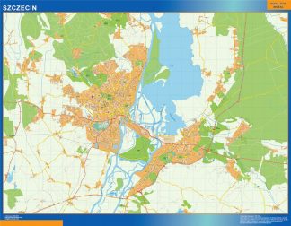 Mapa Szczecin Polonia plastificado