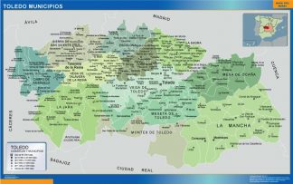 Mapa Toledo por municipios plastificado