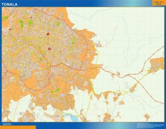 Mapa Tonala en Mexico plastificado