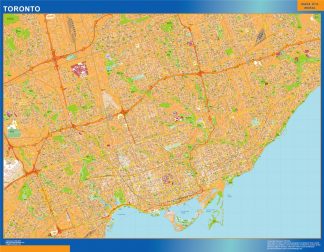 Mapa Toronto en Canada plastificado