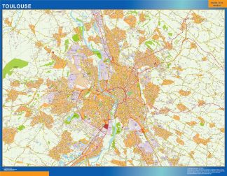 Mapa Toulouse en Francia plastificado
