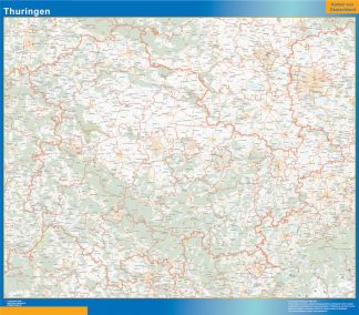 Mapa Turingia plastificado