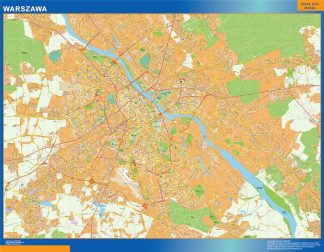 Mapa Varsovia Polonia plastificado