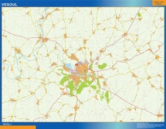 Mapa Vesoul en Francia plastificado