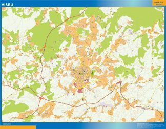 Mapa Viseu en Portugal plastificado