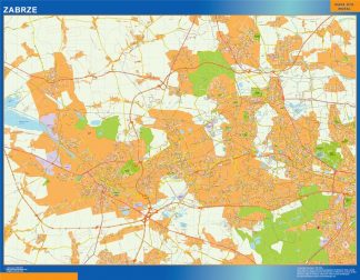 Mapa Zabrze Polonia plastificado