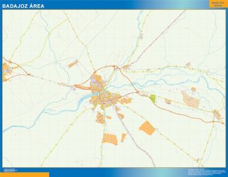 Mapa carreteras Badajoz Area plastificado