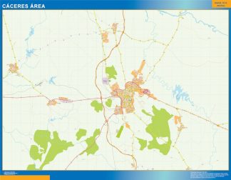 Mapa carreteras Caceres Area plastificado