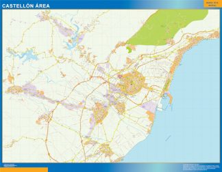 Mapa carreteras Castellon Area plastificado