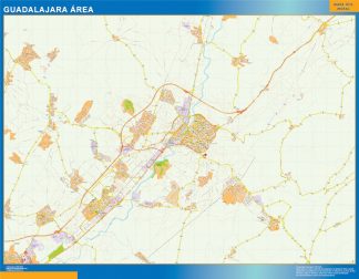 Mapa carreteras Guadalajara Area plastificado