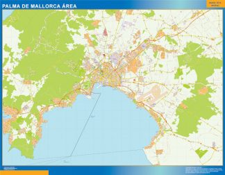 Mapa carreteras Palma Mallorca Area plastificado