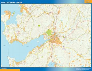Mapa carreteras Pontevedra Area plastificado