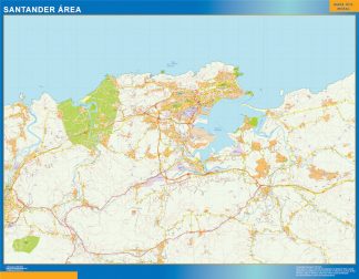 Mapa carreteras Santander Area plastificado