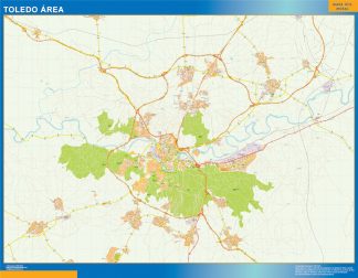Mapa carreteras Toledo Area plastificado