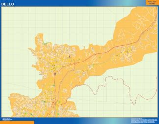 Mapa de Bello en Colombia plastificado