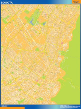 Mapa de Bogota Centro en Colombia plastificado