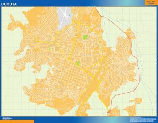 Mapa de Cucuta en Colombia plastificado