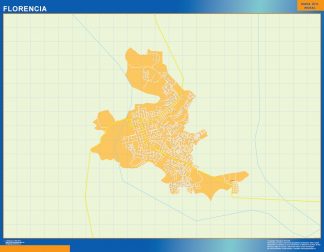 Mapa de Florencia en Colombia plastificado