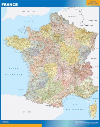Mapa de Francia politico plastificado