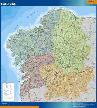 Mapa de Galicia plastificado