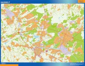 Mapa de Hasselt en Bélgica plastificado