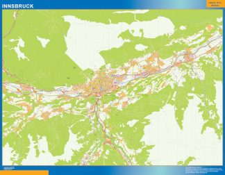 Mapa de Innsbruck en Austria plastificado