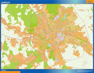 Mapa de Jarkov en Ucrania plastificado