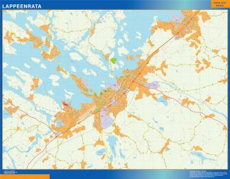 Mapa de Lappeenrata en Finlandia plastificado