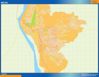 Mapa de Neiva en Colombia plastificado