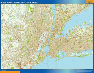 Mapa de Nueva York Metropolitano plastificado