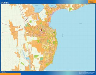 Mapa de Odesa en Ucrania plastificado