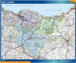Mapa de Pais Vasco plastificado