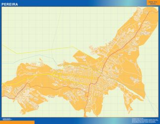Mapa de Pereira en Colombia plastificado
